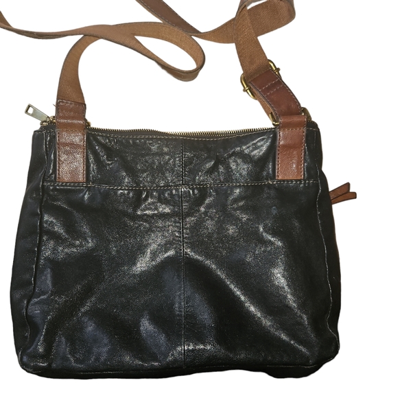 Fossil Corey Black and Brown Leather Crossbody Bag - Picture 2 of 12